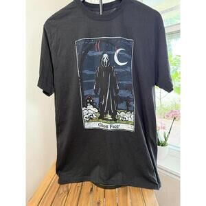 Ghost Face Shirt Mens Large Black Horror Halloween Icon Graphic Tee Changes
